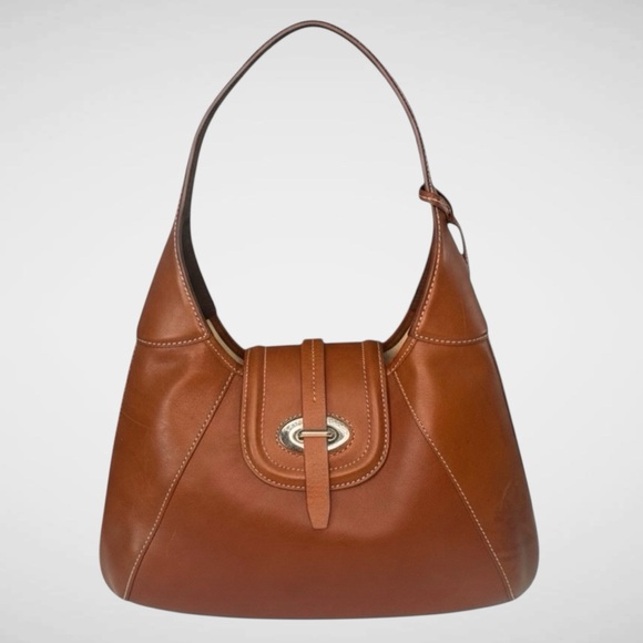 Dooney & Bourke Florentine Toscana Front Stitch Hobo Ginger Leather - Picture 1 of 10